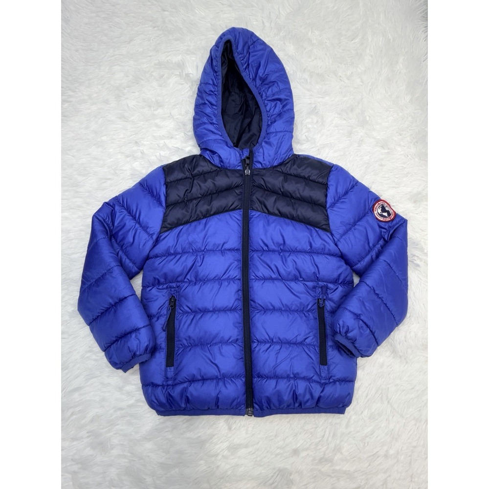 Rokka & Rolla Boys Puffer Jacket Hooded Blue Winter Coat Lightweight S